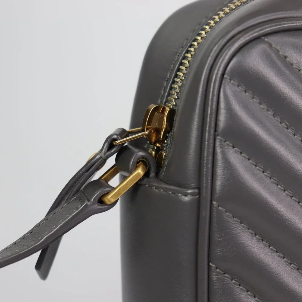 Saint Laurent Calfskin Matelasse YSL Monogram Lou Camera Bag Storm - Picture 3 of 16